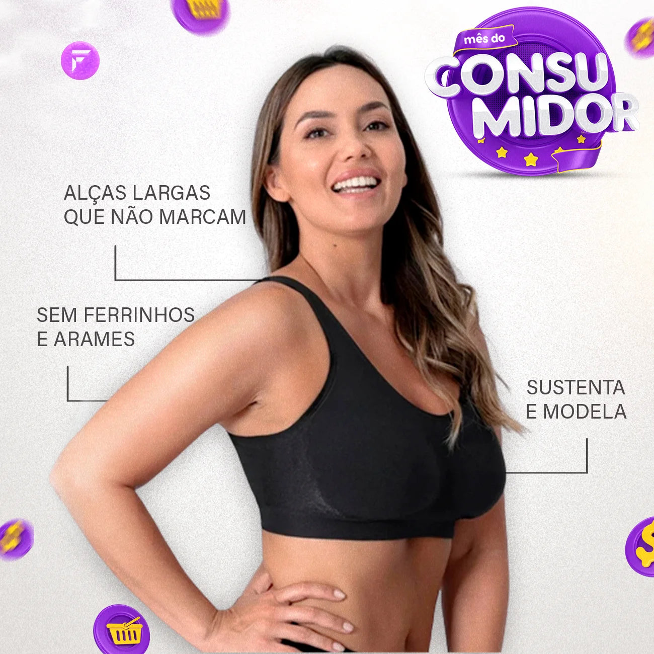 Sutiã Confort Millena - (Compre 1 Leve 3) - Frete Grátis
